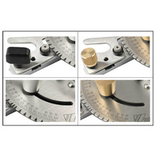 Load image into Gallery viewer, Woodworking Pusher Slide Ruler Woodworking Table Saw Measuring Tool, Single Tenon, Aluminum Handle, Copper Handle, Aluminum Handle + Tenon, Aluminum Handle + Tenon + Limit, Copper Handle + Tenon + Limit, Aluminum Handle + 450mm ＋ Limit                 ...