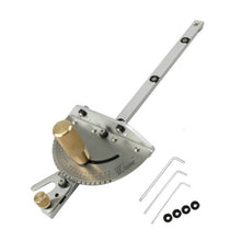 Load image into Gallery viewer, Woodworking Pusher Slide Ruler Woodworking Table Saw Measuring Tool, Single Tenon, Aluminum Handle, Copper Handle, Aluminum Handle + Tenon, Aluminum Handle + Tenon + Limit, Copper Handle + Tenon + Limit, Aluminum Handle + 450mm ＋ Limit                 ...