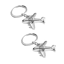 Load image into Gallery viewer, 2 PCS Creative Stereo Plane Metal Keychain Bag Pendant Souvenir, Silver Small Plane