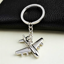 Load image into Gallery viewer, 2 PCS Creative Stereo Plane Metal Keychain Bag Pendant Souvenir, Silver Small Plane