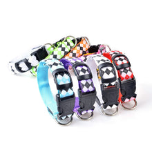 Load image into Gallery viewer, Plaid Pattern Rechargeable LED Glow Light Leads Pet Dog Collar for Small Medium Dogs, S, M, L, XL