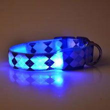 Load image into Gallery viewer, Plaid Pattern Rechargeable LED Glow Light Leads Pet Dog Collar for Small Medium Dogs, S, M, L, XL