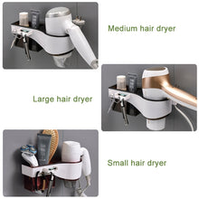 Load image into Gallery viewer, Hairdryer Hanger Free Punch Wall Mounted Bathroom Multi-function Toilet Storage Rack, Elegant Black, Rosy, Translucent, Elegant Blue