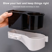 Load image into Gallery viewer, Hairdryer Hanger Free Punch Wall Mounted Bathroom Multi-function Toilet Storage Rack, Elegant Black, Rosy, Translucent, Elegant Blue