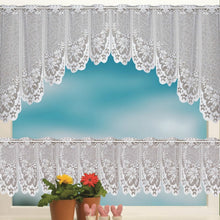 Load image into Gallery viewer, White Translucent Coffee Curtain Tulle Lace Sheer Warp Knitted Jacquard Curtains Bedroom Curtains, Lower Curtain, Upper Curtain, Upper And Lower Curtain
