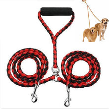 Load image into Gallery viewer, Double Dog Leashes Anti-winding Pet Traction Rope, 1.4m