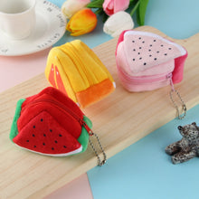 Load image into Gallery viewer, Triangle Plush Fruit Creative Three-dimensional Cute Children Change Bag Key Bag Gift
