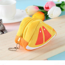 Load image into Gallery viewer, Triangle Plush Fruit Creative Three-dimensional Cute Children Change Bag Key Bag Gift