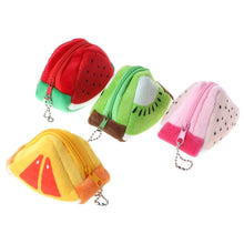 Load image into Gallery viewer, Triangle Plush Fruit Creative Three-dimensional Cute Children Change Bag Key Bag Gift
