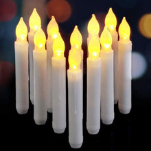 Load image into Gallery viewer, 12 PCS/ Box LED Electronic Candle Light Flameless Candle Light Long Rod Christmas Candle, Flashing Warm White Light