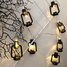 Load image into Gallery viewer, Christmas Lantern Festival Decoration Retro Kerosene Lamp LED String, 1.5m 10LEDs/ Black, 3m 20LEDs/ Black
