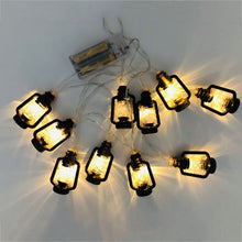 Load image into Gallery viewer, Christmas Lantern Festival Decoration Retro Kerosene Lamp LED String, 1.5m 10LEDs/ Black, 3m 20LEDs/ Black