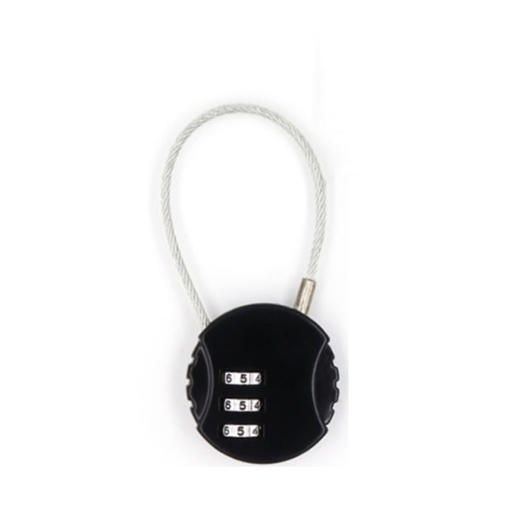 Steel Rope Spherical Combination Lock Gym Luggage Bicycle Round Padlock, Black, Silver, Red