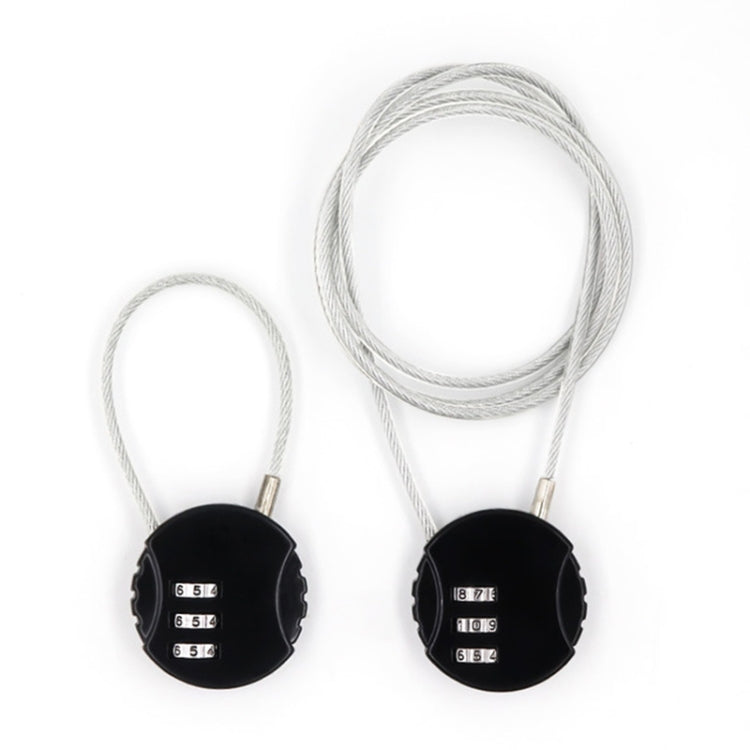 Steel Rope Spherical Combination Lock Gym Luggage Bicycle Round Padlock, Black, Silver, Red