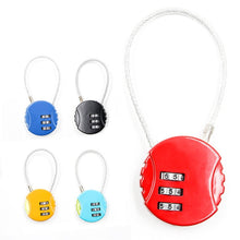 Load image into Gallery viewer, Steel Rope Spherical Combination Lock Gym Luggage Bicycle Round Padlock, Black, Silver, Red