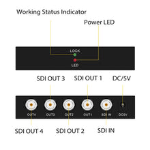 Load image into Gallery viewer, 1 In 4 Out SD-SDI / HD-SDI / 3G-SDI Distribution Amplifier Video SDI Splitter, 1 In 4 Out