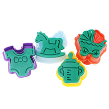Load image into Gallery viewer, 4 in 1 3D Baby Series Biscuit Mold Fondant Pressing Tools, Random Color Delivery, 4 in 1  3D Baby Series