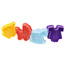 Load image into Gallery viewer, 4 in 1 3D Baby Series Biscuit Mold Fondant Pressing Tools, Random Color Delivery, 4 in 1  3D Baby Series