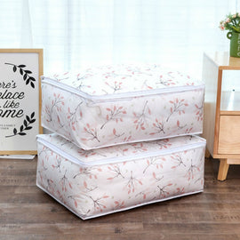 Foldable Storage Bag Clothes Blanket Quilt Transparent Printing Travel Luggage Storage Bag, 57x40x22cm