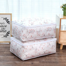 Foldable Storage Bag Clothes Blanket Quilt Transparent Printing Travel Luggage Storage Bag, 57x40x22cm