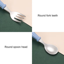 Load image into Gallery viewer, 3 PCS/ Set 304 Stainless Steel Spoon and Fork Box Cute Baby Kindergarten Tableware Set