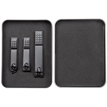 Load image into Gallery viewer, 3 in 1 Black Color Titanium Nail Shear Set Exfoliating Manicure Tool, Black (Iron Box), Color Titanium (Iron Box)