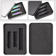 Load image into Gallery viewer, 3 in 1 Black Color Titanium Nail Shear Set Exfoliating Manicure Tool, Black (Iron Box), Color Titanium (Iron Box)