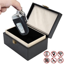 Load image into Gallery viewer, Mobile Phone Signal Anti-jamming Flip PU Gift Box Safe and Secure Anti-theft Shielding Box, Black