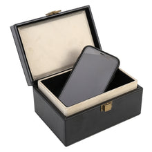 Load image into Gallery viewer, Mobile Phone Signal Anti-jamming Flip PU Gift Box Safe and Secure Anti-theft Shielding Box, Black