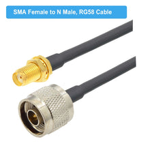 Load image into Gallery viewer, SMA Female To N Male RG58 Coaxial Adapter Cable, SMA Female To N Male 0.5m, SMA Female To N Male 1m, SMA Female To N Male 1.5m, SMA Female To N Male 3m, SMA Female To N Male 5m, SMA Female To N Male 10m