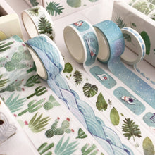 Load image into Gallery viewer, 8 Roll / Box Paper Tape Basic Handbook Material Set Small Fresh Girl DIY Decorative Tape Antique Hand Account Sticker, (Life, Green, Blue Rhythm, Dream Love, Fruity Time, Dreamland