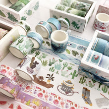 Load image into Gallery viewer, 8 Roll / Box Paper Tape Basic Handbook Material Set Small Fresh Girl DIY Decorative Tape Antique Hand Account Sticker, (Life, Green, Blue Rhythm, Dream Love, Fruity Time, Dreamland