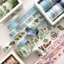 Load image into Gallery viewer, 8 Roll / Box Paper Tape Basic Handbook Material Set Small Fresh Girl DIY Decorative Tape Antique Hand Account Sticker, (Life, Green, Blue Rhythm, Dream Love, Fruity Time, Dreamland