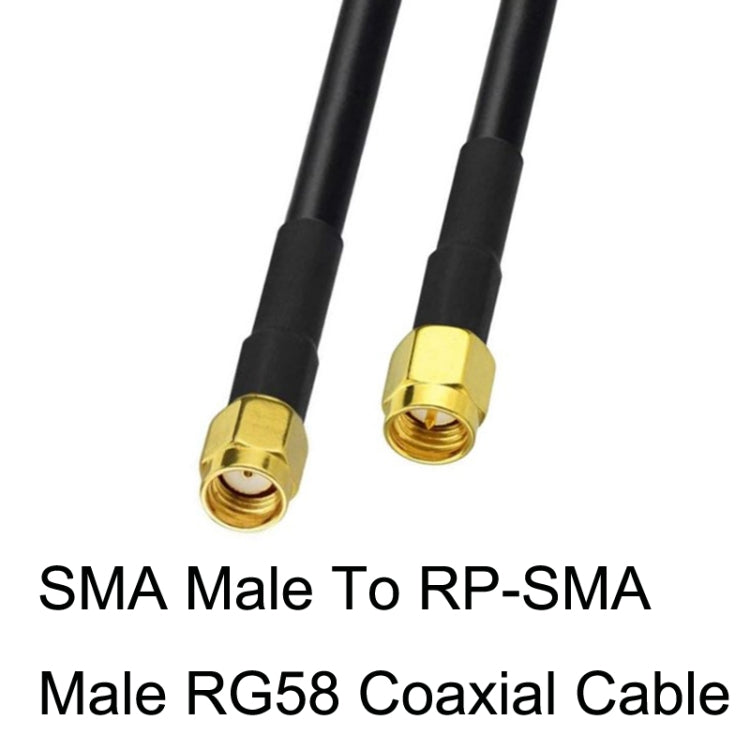 SMA Male To RP-SMA Male RG58 Coaxial Adapter Cable, SMA Male To RP-SMA Male 0.5m, SMA Male To RP-SMA Male 1m, SMA Male To RP-SMA Male 1.5m, SMA Male To RP-SMA Male 3m, SMA Male To RP-SMA Male 5m, SMA Male To RP-SMA Male 10m