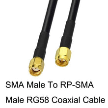 Load image into Gallery viewer, SMA Male To RP-SMA Male RG58 Coaxial Adapter Cable, SMA Male To RP-SMA Male 0.5m, SMA Male To RP-SMA Male 1m, SMA Male To RP-SMA Male 1.5m, SMA Male To RP-SMA Male 3m, SMA Male To RP-SMA Male 5m, SMA Male To RP-SMA Male 10m