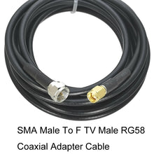 Load image into Gallery viewer, SMA Male To F TV Male RG58 Coaxial Adapter Cable, 0.5m, 1m, 1.5m, 3m, 5m, 10m