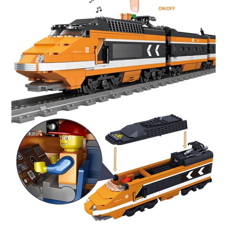 City Train Series Assembled Building Blocks Lego Simulation Electric Rail Train Puzzle Toys