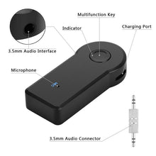 Load image into Gallery viewer, 2 in 1 3.5mm AUX Metal  Adapter + USB Car Bluetooth 4.1 Wireless Bluetooth Receiver Audio Receiver Converter