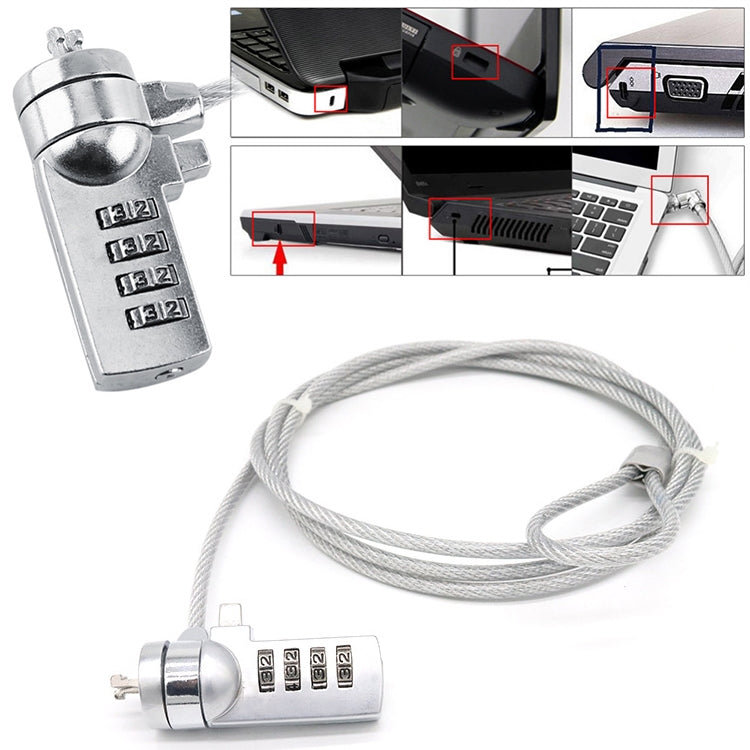 Four Digit Computer Lock Notebook Universal Anti-theft Password Lock, Diameter 3.5 mm Length 1.2 m, Diameter 3.5 mm Length 1.5 m, Diameter 3.5 mm Length 1.8 m