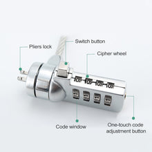 Load image into Gallery viewer, Four Digit Computer Lock Notebook Universal Anti-theft Password Lock, Diameter 3.5 mm Length 1.2 m, Diameter 3.5 mm Length 1.5 m, Diameter 3.5 mm Length 1.8 m
