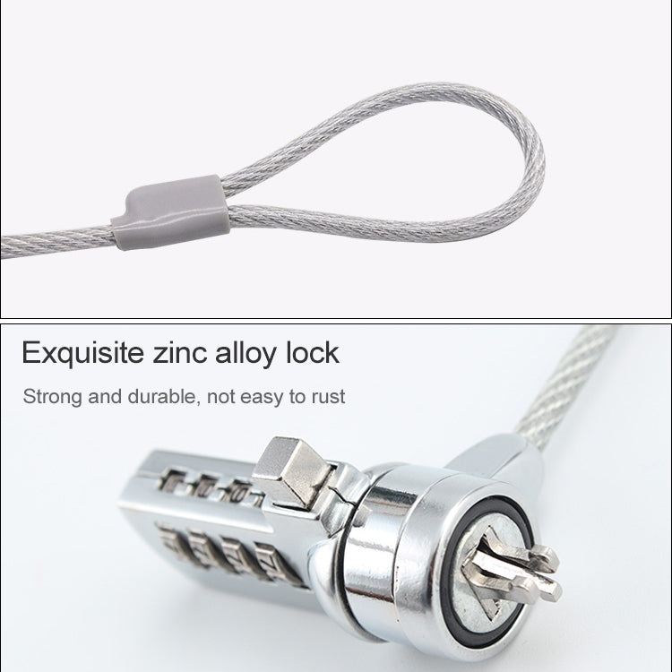 Four Digit Computer Lock Notebook Universal Anti-theft Password Lock, Diameter 3.5 mm Length 1.2 m, Diameter 3.5 mm Length 1.5 m, Diameter 3.5 mm Length 1.8 m