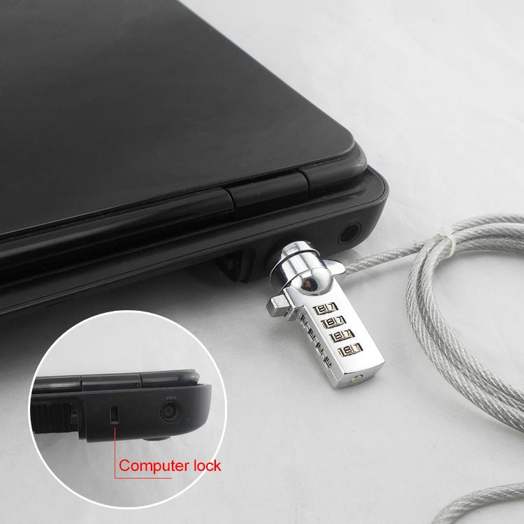 Four Digit Computer Lock Notebook Universal Anti-theft Password Lock, Diameter 3.5 mm Length 1.2 m, Diameter 3.5 mm Length 1.5 m, Diameter 3.5 mm Length 1.8 m