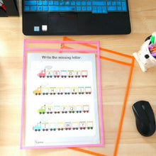 Load image into Gallery viewer, Erasable Hanging PVC A4 Transparent Sewing Red Document Dry Erase Bag, 21×30cm