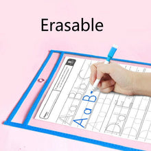 Load image into Gallery viewer, Erasable Hanging PVC A4 Transparent Sewing Red Document Dry Erase Bag, 21×30cm