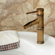 Load image into Gallery viewer, Antique Retro Hot Cold Water Bathroom Counter Basin Bamboo Waterfall Basin Copper Faucet, Breaking 2 Knots, Breaking 3 Knots, Early 2 Knots, Early 3 Knots, Elbow 2 Knots, Elbow 3 Knots