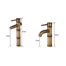 Load image into Gallery viewer, Antique Retro Hot Cold Water Bathroom Counter Basin Bamboo Waterfall Basin Copper Faucet, Breaking 2 Knots, Breaking 3 Knots, Early 2 Knots, Early 3 Knots, Elbow 2 Knots, Elbow 3 Knots