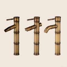 Load image into Gallery viewer, Antique Retro Hot Cold Water Bathroom Counter Basin Bamboo Waterfall Basin Copper Faucet, Breaking 2 Knots, Breaking 3 Knots, Early 2 Knots, Early 3 Knots, Elbow 2 Knots, Elbow 3 Knots
