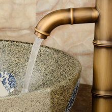 Load image into Gallery viewer, Antique Retro Hot Cold Water Bathroom Counter Basin Bamboo Waterfall Basin Copper Faucet, Breaking 2 Knots, Breaking 3 Knots, Early 2 Knots, Early 3 Knots, Elbow 2 Knots, Elbow 3 Knots