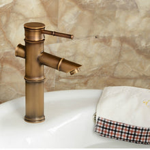 Load image into Gallery viewer, Antique Retro Hot Cold Water Bathroom Counter Basin Bamboo Waterfall Basin Copper Faucet, Breaking 2 Knots, Breaking 3 Knots, Early 2 Knots, Early 3 Knots, Elbow 2 Knots, Elbow 3 Knots
