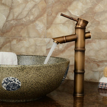 Load image into Gallery viewer, Antique Retro Hot Cold Water Bathroom Counter Basin Bamboo Waterfall Basin Copper Faucet, Breaking 2 Knots, Breaking 3 Knots, Early 2 Knots, Early 3 Knots, Elbow 2 Knots, Elbow 3 Knots